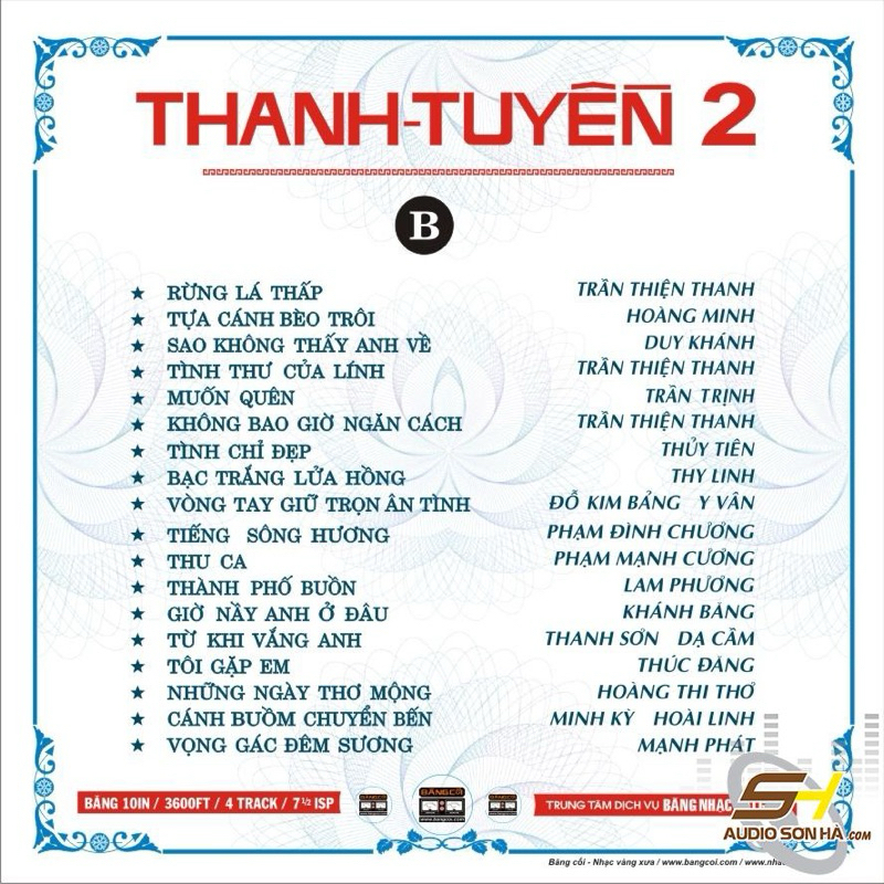 Băng Cassette Thanh Tuyền 2 ( Thu Âm Trước 75)