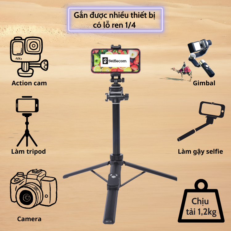 [HCM] Combo Gậy Chụp Ảnh Yunteng VCT 6688 và Đèn RGB - Phụ Kiện Chụp Ảnh, Quay Video Kèm Remote và Kẹp