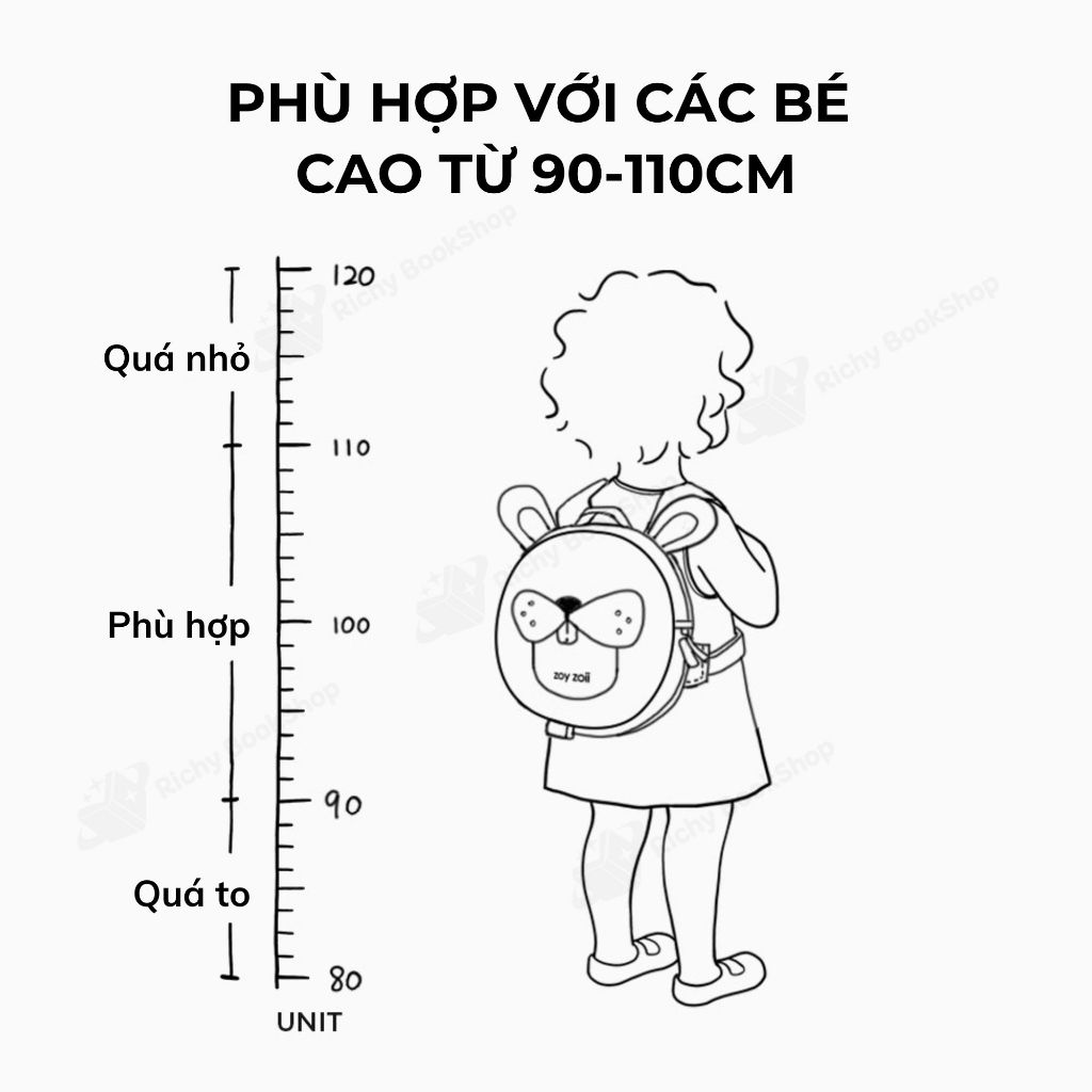 Balo, cặp hình thú cho bé mầm non chính hãng cao cấp kèm dây chống lạc - Zoyzoii Animal Series Safety Backpack mã B32