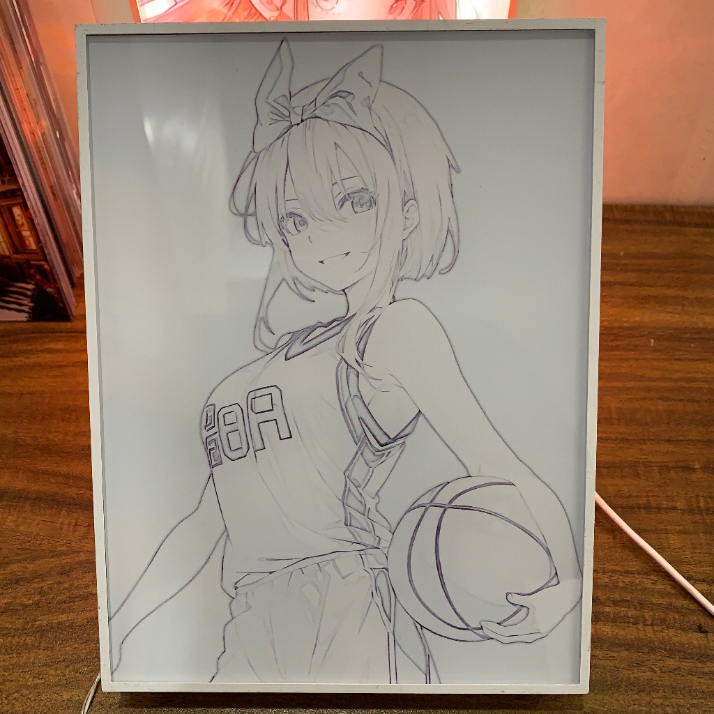 Tranh đèn led 3D đổi màu Nhà có 5 nàng dâu - Tranh đèn led 3D ANIME trang trí bàn làm việc, đèn ngủ