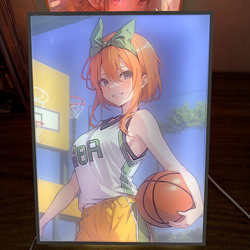Tranh đèn led 3D đổi màu Nhà có 5 nàng dâu - Tranh đèn led 3D ANIME trang trí bàn làm việc, đèn ngủ