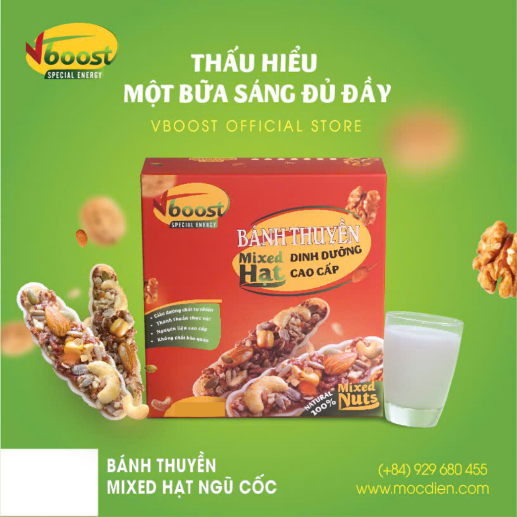 Bánh Thuyền Mix Hạt Ngũ Cốc Loại 1 Vboost, Dinh Dưỡng Healthy Ăn Kiêng ...