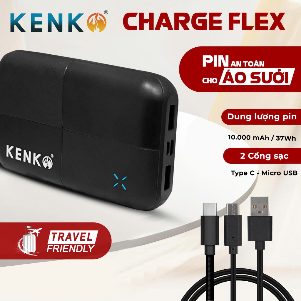 Pin dự phòng đa năng KENKO CHARGE FLEX 5V, pin nhỏ gọn dành cho áo sưởi ...