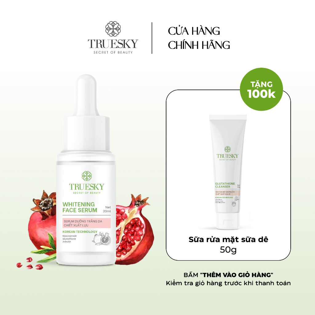 Ảnh Tinh chất dưỡng trắng Truesky Whitening Face Serum chiết xuất quả lựu 20ml 1