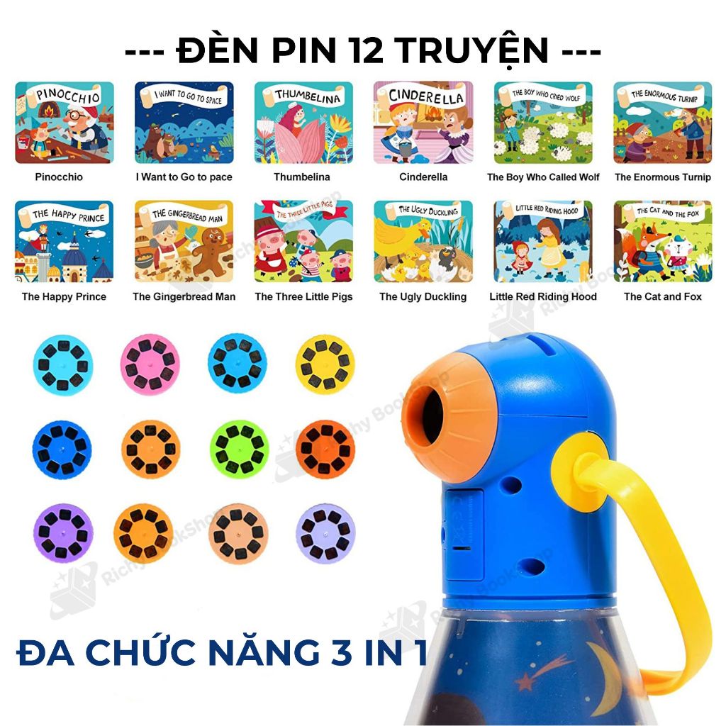 Đèn Pin Chiếu Hình Kể Chuyện Cổ Tích Mideer Kid Storybook Torch