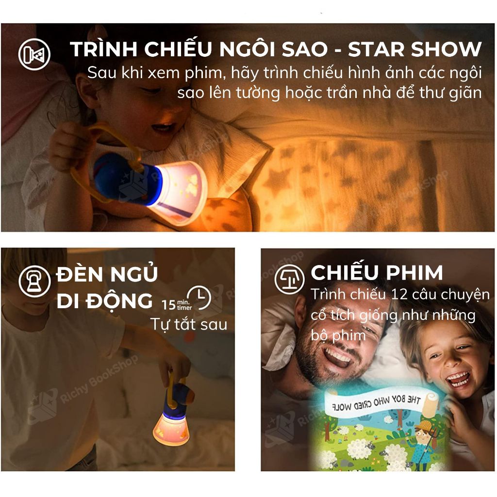 Đèn Pin Chiếu Hình Kể Chuyện Cổ Tích Mideer Kid Storybook Torch