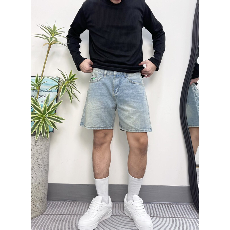 SHORT JEANS EMBROIDERY “S-T-A-P FLOWER” - UNISEX NAM NỮ, FORM TRÊN GỐI. TMTD39