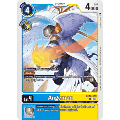 Thẻ Bài Digimon Mã BT16-019 - Angemon - Digimon - Common | Shopee Việt Nam