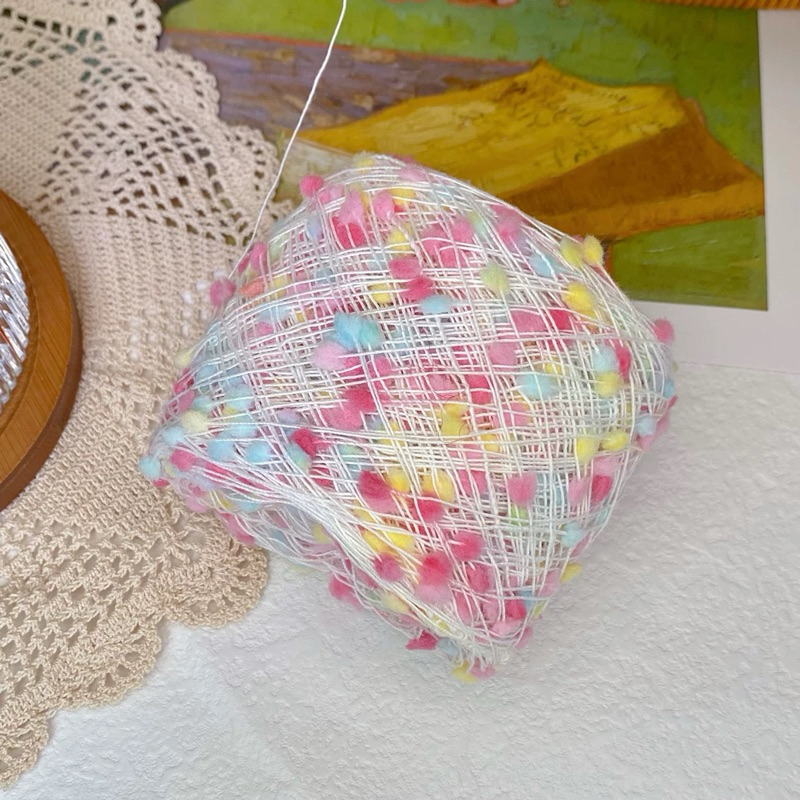 Len pompom hồng 50g
