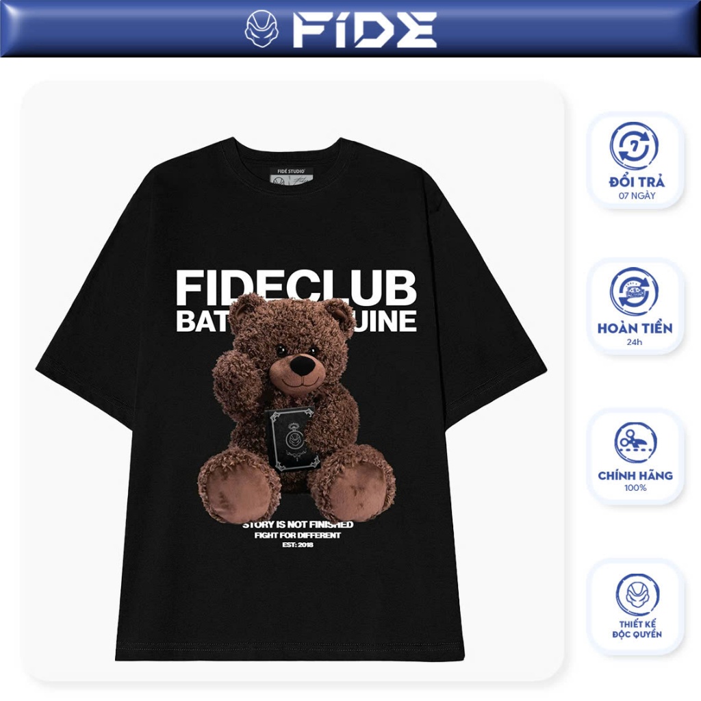 Ảnh Áo thun FIDE unisex nam nữ form rộng cổ tròn GẤU JOKER 1