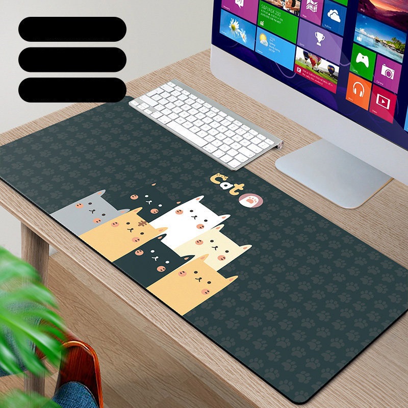 Product image 100 Mẫu Tấm Lót Chuột Cỡ Lớn 30 x 80cm Để Bàn Di Chuột Đế Cao Su Chống Trượt L38 - 08 7 Cat NĐen