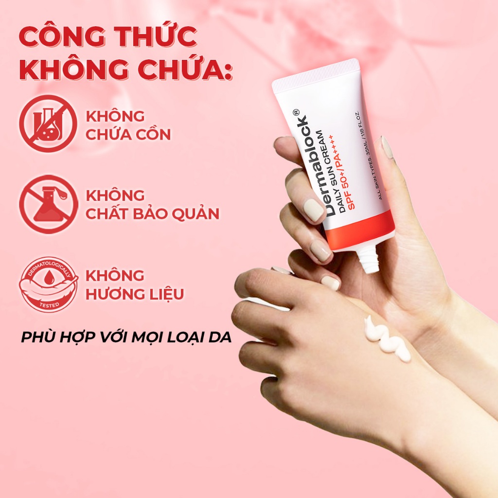 TẶNG 1 MASK BNBG] Kem chống nắng phổ rộng mỏng nhẹ vô hình Dermablock Daily  Sun Cream SPF50+ PA++++ 35ml | Shopee Việt Nam
