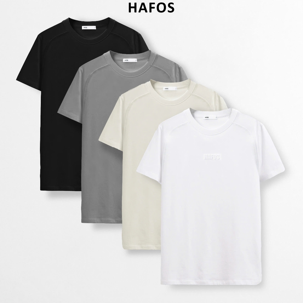 Áo thun nam HAFOS ROOKEE cổ tròn in nổi 8 màu vải Cotton cao cấp tay áo ...