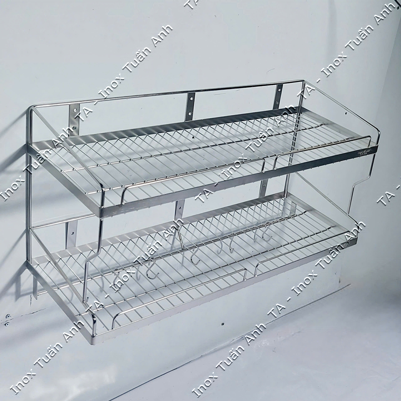 Kệ chén inox 304 2 tầng bắt tường - Kệ úp chén bát Inox 304 các size ...