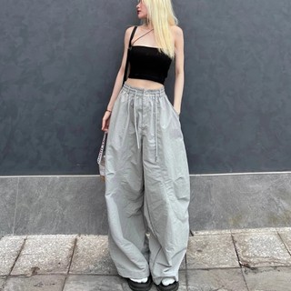 Quần Parachute Harem Ống Rộng Nam nữ Avo Avocado Dáng Thụng Chất Vải Kaki Gió Nhăn Cao Cấp Hot Trend