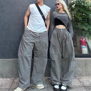 Quần Parachute Harem Ống Rộng Nam nữ Avo Avocado Dáng Thụng Chất Vải Kaki Gió Nhăn Cao Cấp Hot Trend