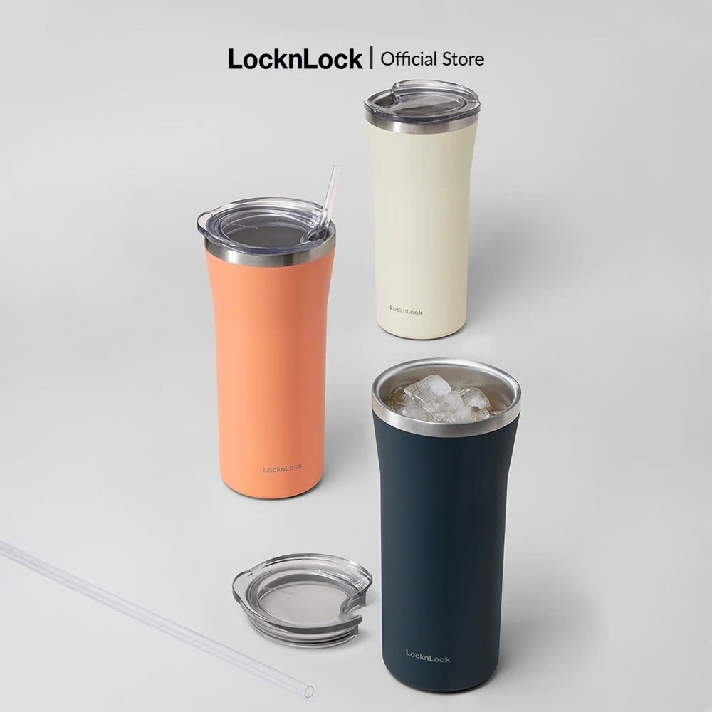 Ly giữ nhiệt LocknLock Daily Essential Tumbler LHC4325 dung tích 870ML, kèm ống hút và cọ rửa - K-MALL