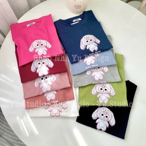 Áo thun nữ YUSTUDIO, áo 3158 chất cotton khô form rộng nam nữ cổ tròn mẫu Baby three