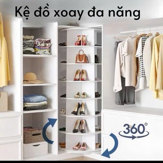Kệ trưng bày xoay tròn 360 độ, để đồ trang trí nhà cửa tiện ích Kích thước đa dạng DQ HOME