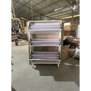 Tủ kệ giày phong cách hiện đại màu trắng có nhiều ngăn tiện ích DQ HOME