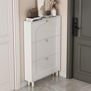 Tủ kệ giày phong cách hiện đại màu trắng có nhiều ngăn tiện ích DQ HOME