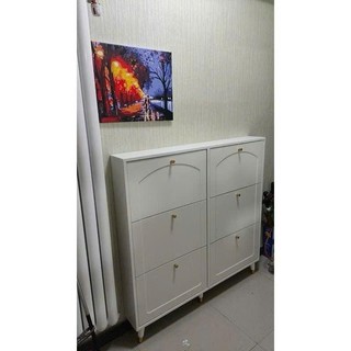 Tủ kệ giày phong cách hiện đại màu trắng có nhiều ngăn tiện ích DQ HOME
