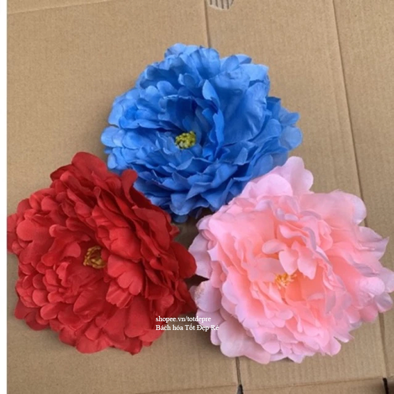 Đầu bông mẫu đơn loại đẹp trang trí tháp bánh quà tặng Tết , làm cây hoa giả