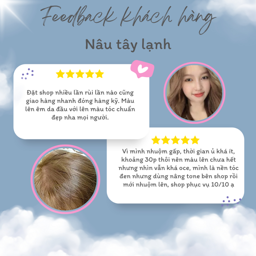 Thuốc nhuộm tóc màu Nâu tây lạnh Tặng kèm dụng cụ nhuộm | Thuốc nhuộm tóc Hiền Thục