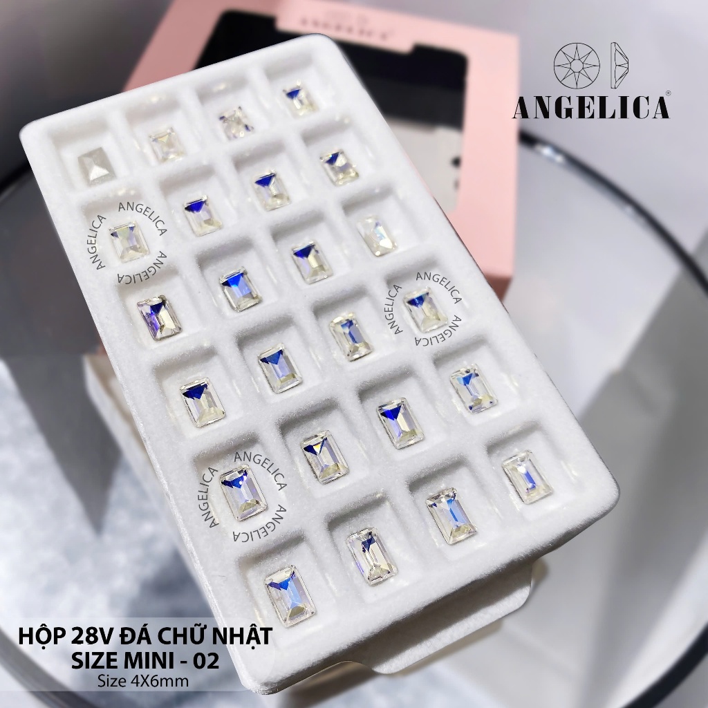 Khay Đá Khối Hình Chữ Nhật 24 -28 Viên Siêu Sáng Angelica - Trang Trí Nail