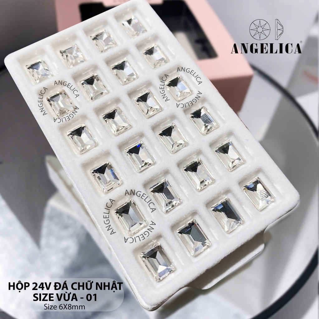 Khay Đá Khối Hình Chữ Nhật 24 -28 Viên Siêu Sáng Angelica - Trang Trí Nail