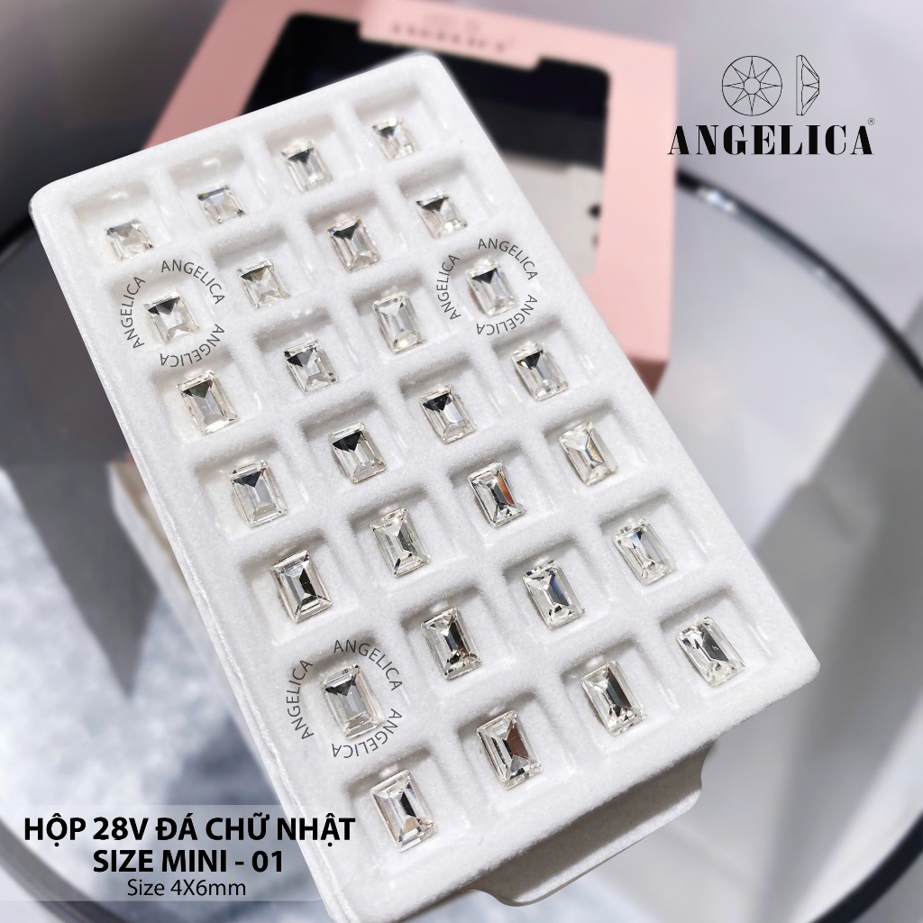 Khay Đá Khối Hình Chữ Nhật 24 -28 Viên Siêu Sáng Angelica - Trang Trí Nail