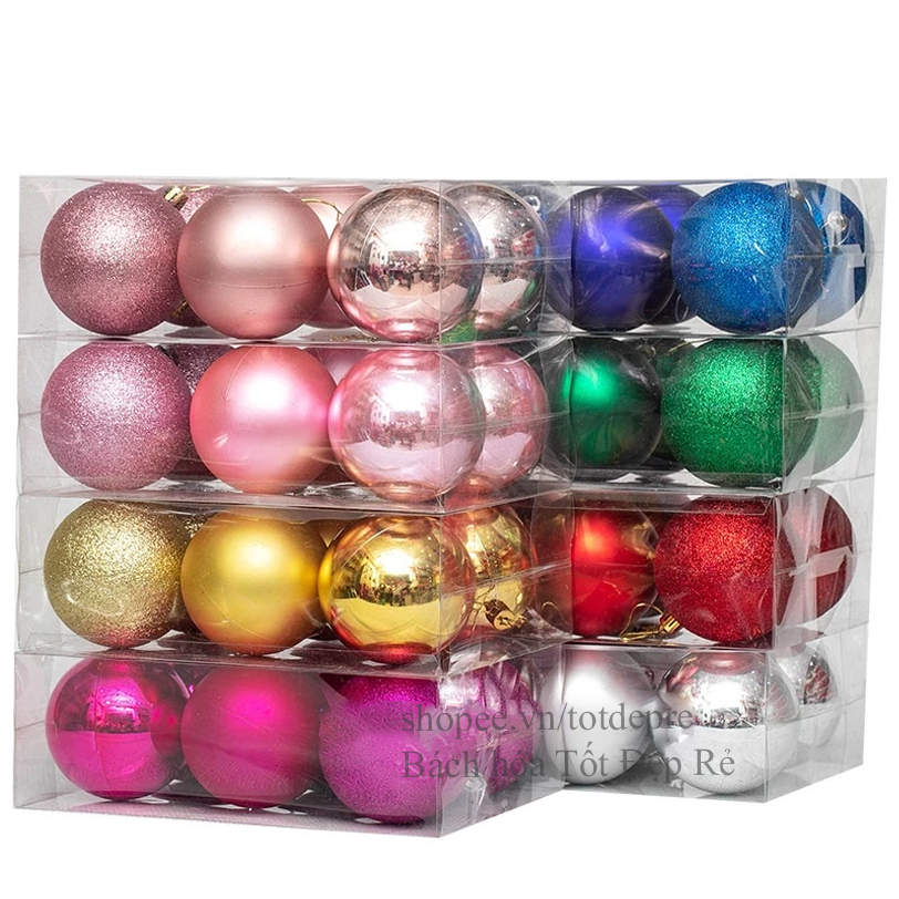 Hộp châu trang trí Noel đẹp nhiều kiểu treo cây thông Giáng Sinh - Quả bóng giáng sinh quả cầu Noel