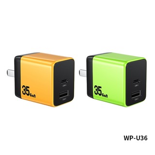 Củ sạc nhanh 35W 2 CỔNG (USB +TYPEC) chân gập WP-U36