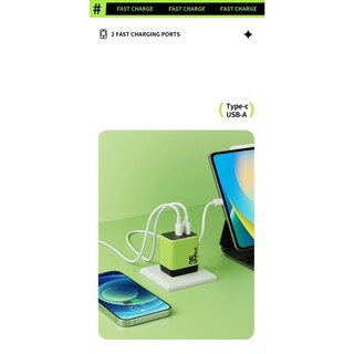 Củ sạc nhanh 35W 2 CỔNG (USB +TYPEC) chân gập WP-U36