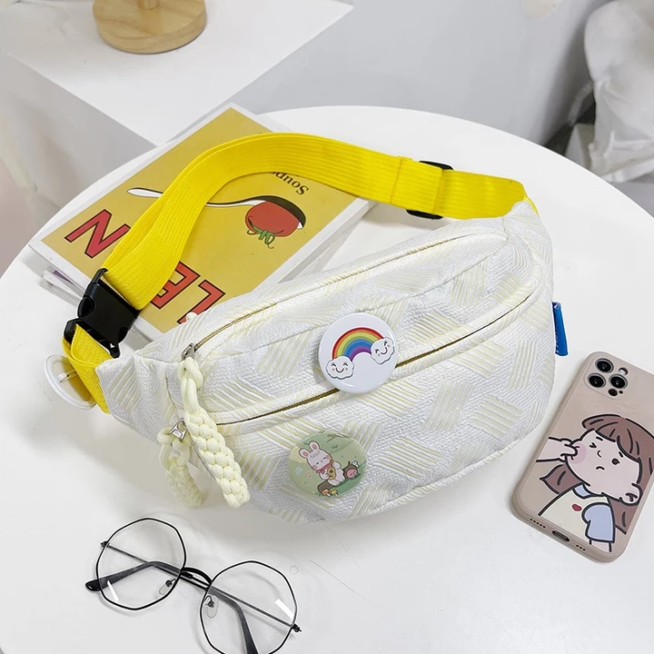 Túi đeo chéo nữ túi bao tử đeo hông vải canvas thời trang Hàn Quốc đi chơi nhiều ngăn dễ thương đẹp giá rẻ HYTACO – 5