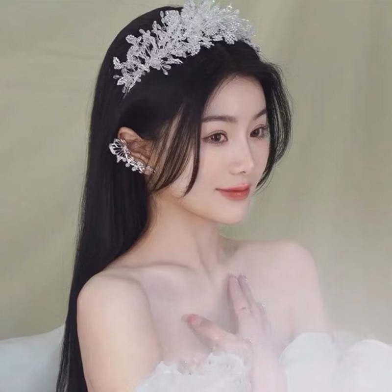 Bờm cài tóc cô dâu hạt kim cương lấp lánh xinh