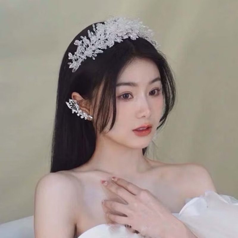 Bờm cài tóc cô dâu hạt kim cương lấp lánh xinh