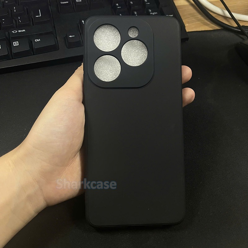 Ốp lưng Tecno spark 2024 viền cạnh vuông bảo vệ cam điện thoại nhựa dẻo tpu đen Vỏ bao đt tecno