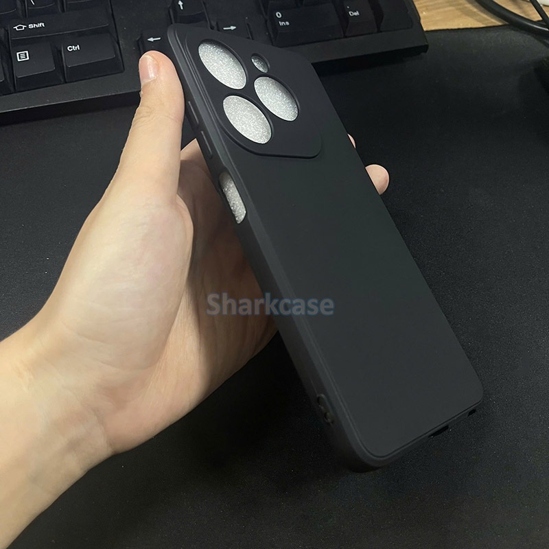Ốp lưng Tecno spark 2024 viền cạnh vuông bảo vệ cam điện thoại nhựa dẻo tpu đen Vỏ bao đt tecno