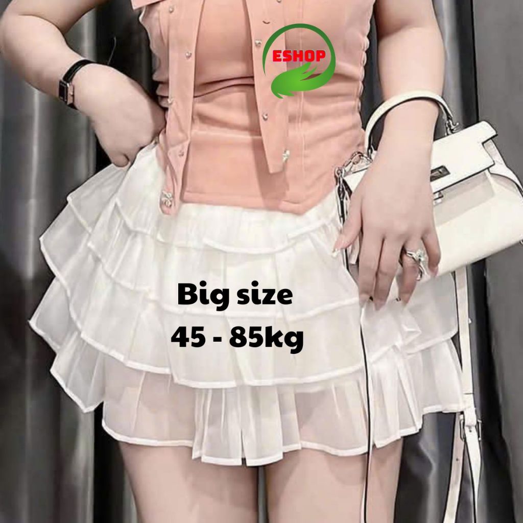 Chân Váy Xòe Tầng Dễ Thương Có Quần Bảo Hộ Bigsize Chân Váy Voan Lụa Kiểu Bèo Tầng Xinh Đẹp MS24003