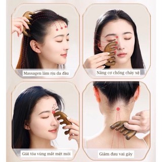 Lược Gỗ Đàn Hương Massage Da Đầu TOOLA Head Massage Comb