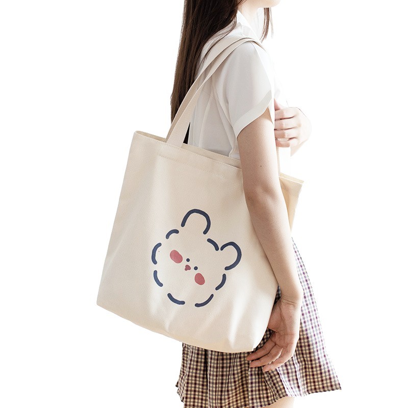 Túi vải tote bag xinh họa tiết thú bông Túi vải canvas đi chơi đi học thời trang, làm quà tặng dài 35x40 TOTa010