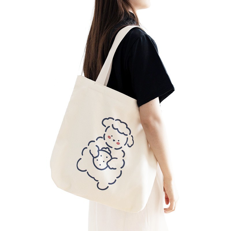 Túi vải tote bag xinh họa tiết thú bông Túi vải canvas đi chơi đi học thời trang, làm quà tặng dài 35x40 TOTa010