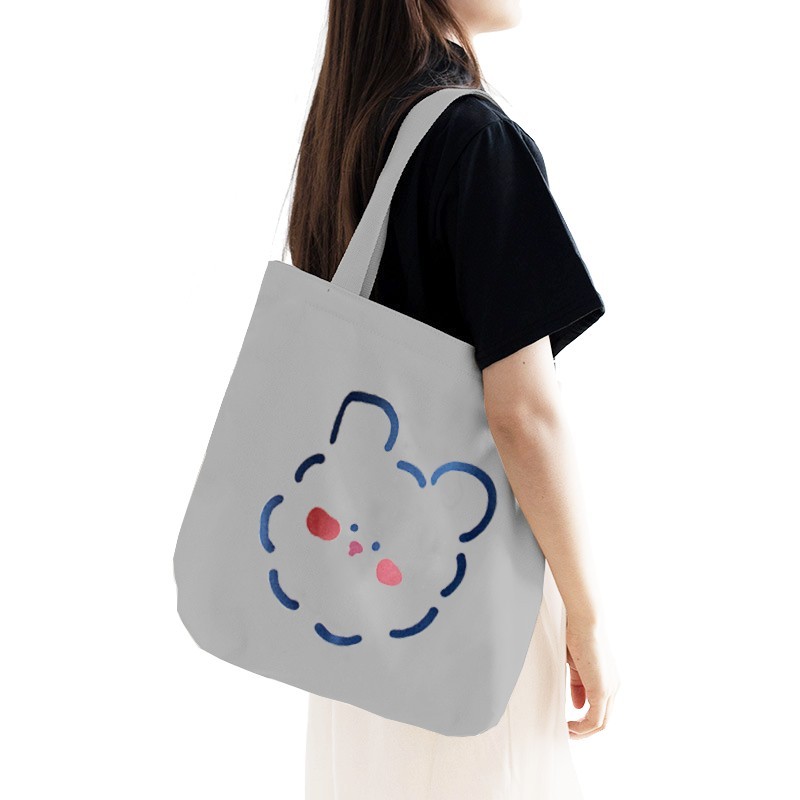 Túi vải tote bag xinh họa tiết thú bông Túi vải canvas đi chơi đi học thời trang, làm quà tặng dài 35x40 TOTa010