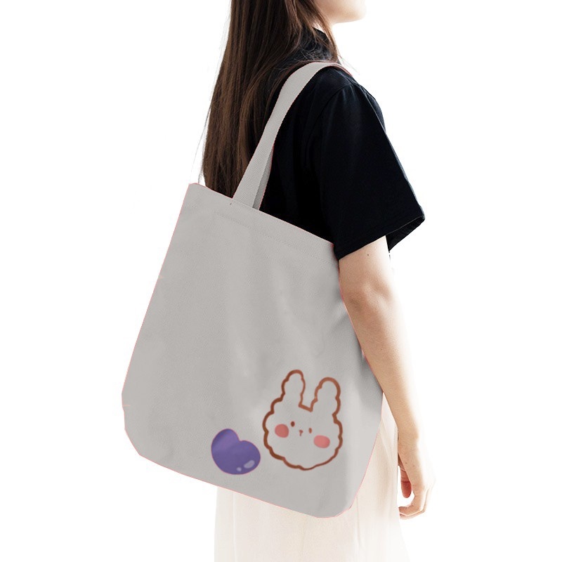 Túi vải tote bag xinh họa tiết thú bông Túi vải canvas đi chơi đi học thời trang, làm quà tặng dài 35x40 TOTa010