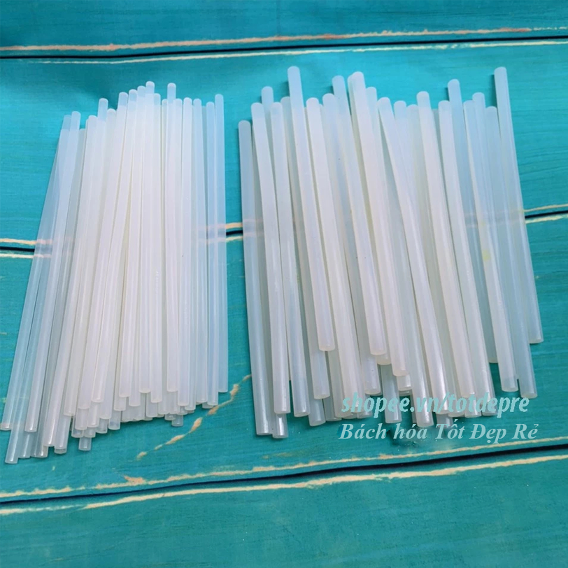Que Keo nến trong silicon cỡ keo nên nhỏ và keo nến to dùng cho súng bắn keo