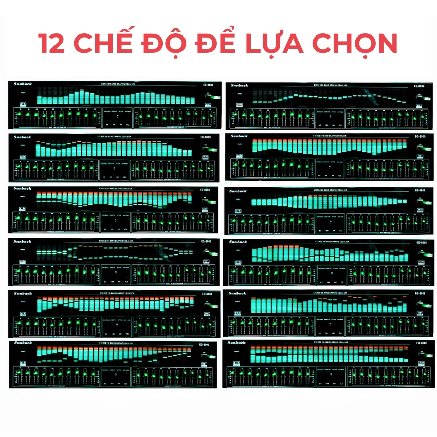 Lọc xì Equalizer Sunbuck EQ-8000, bộ cân bằng âm thanh - Lọc tiếng âm thanh sạch sáng, kết nối bluetooth, có cổng quang