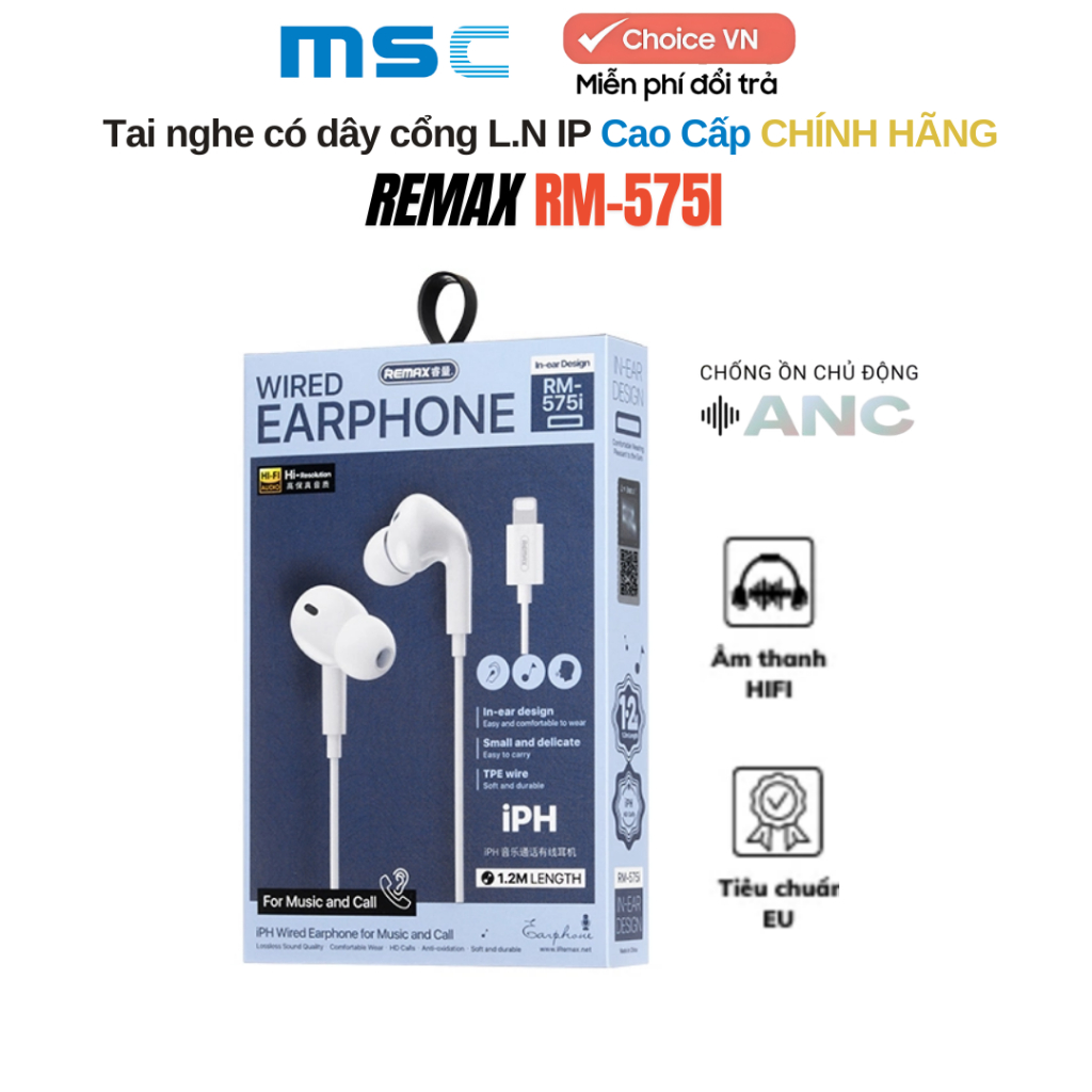 Tai nghe dây Choice REMAX RM-575I MA1-1447-52 ( Chân lining ) | Shopee ...