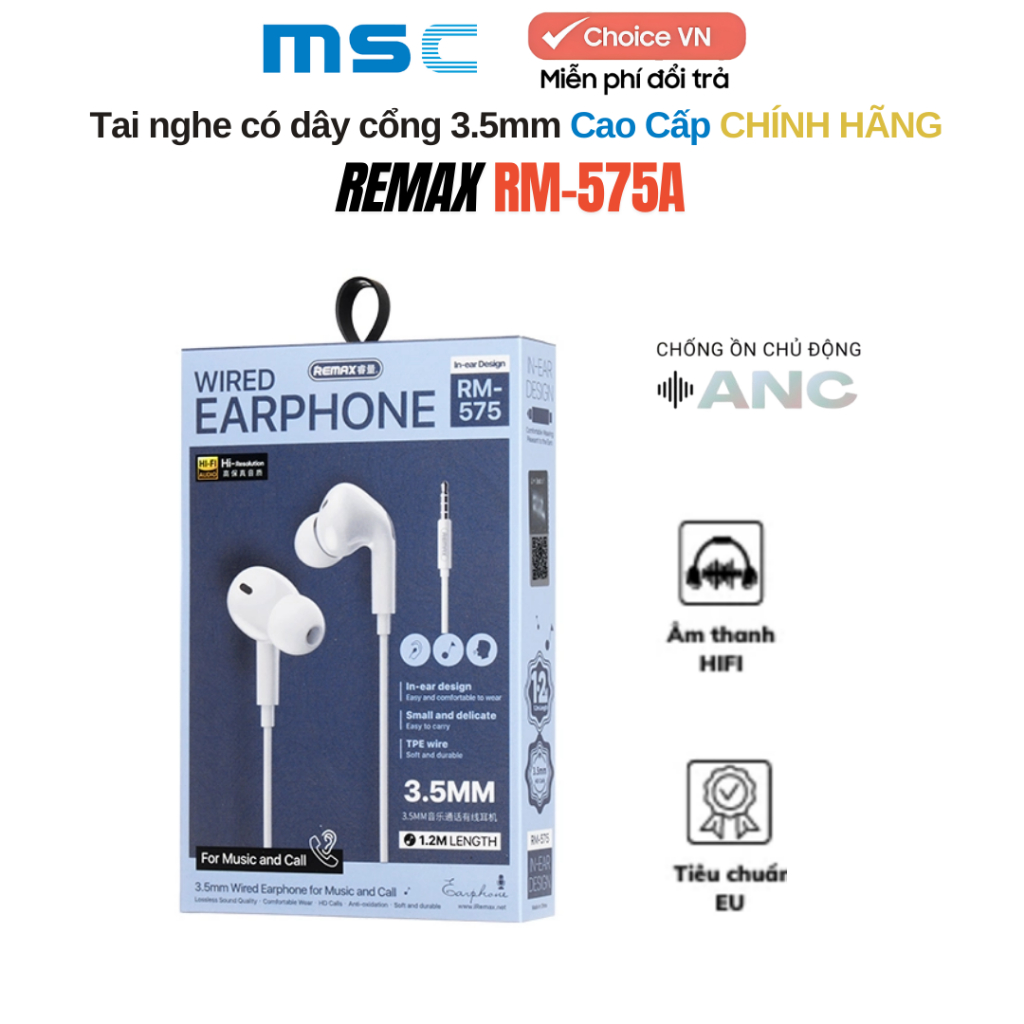 Tai nghe dây REMAX RM-575 Choice MA1-1447-51 (Chân 3.5mm) | Shopee Việt Nam