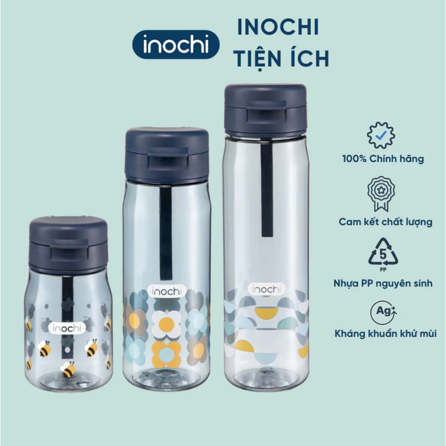 Bình nước Inochi - Kita Fami 350/500/700ml (Nhiều màu), chất liệu Tritan, an toàn cho bé